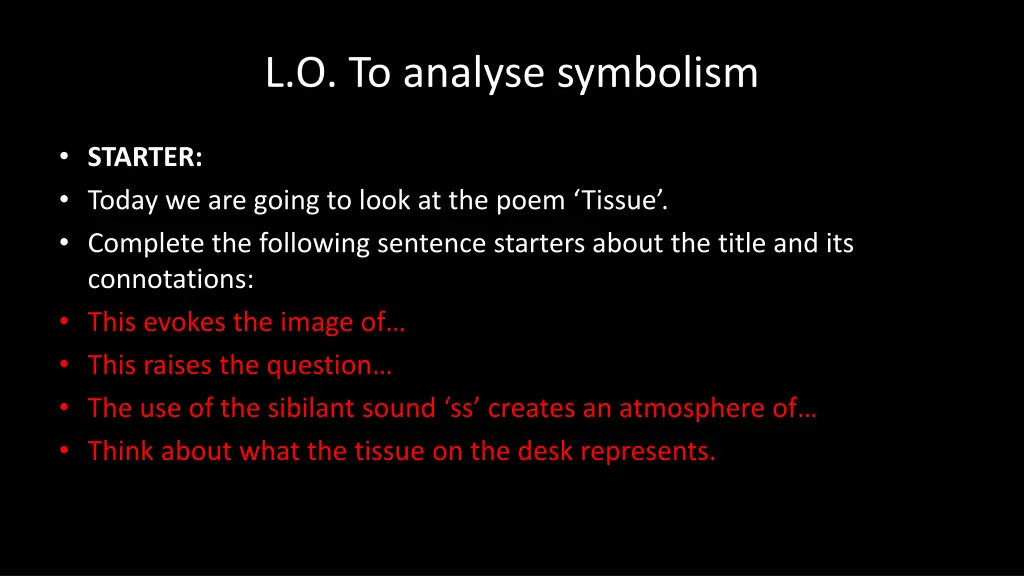 l o to analyse symbolism