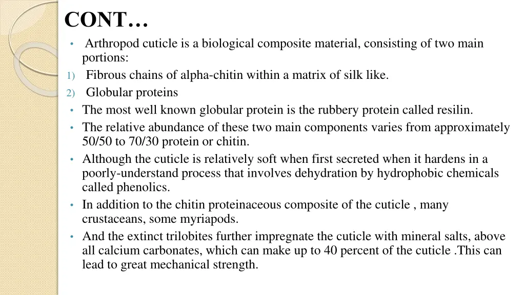 cont arthropod cuticle is a biological composite