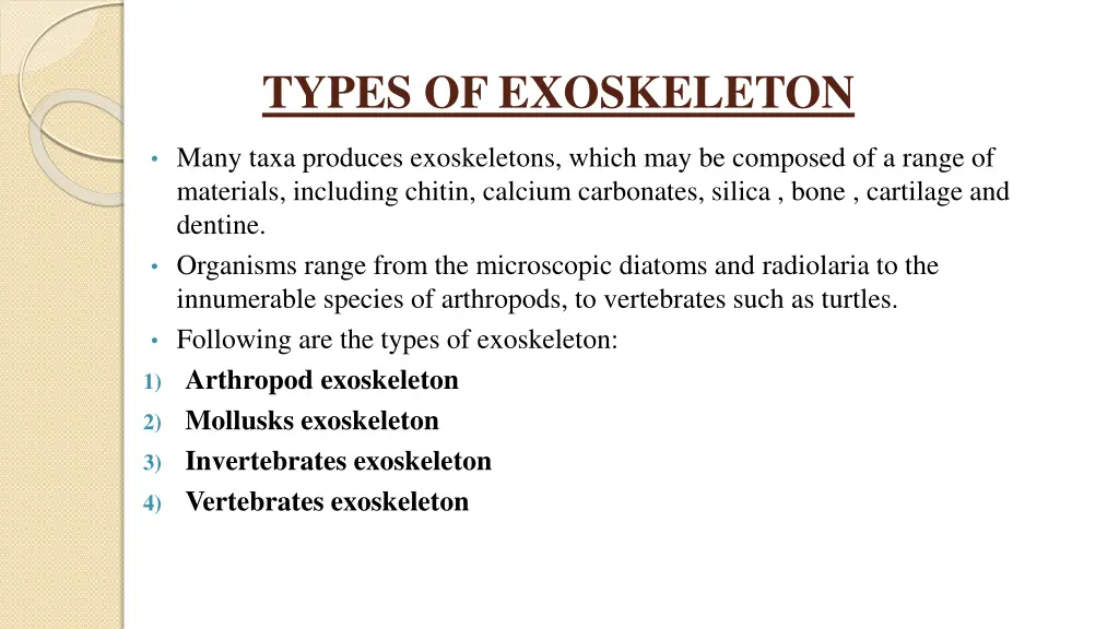 types of exoskeleton