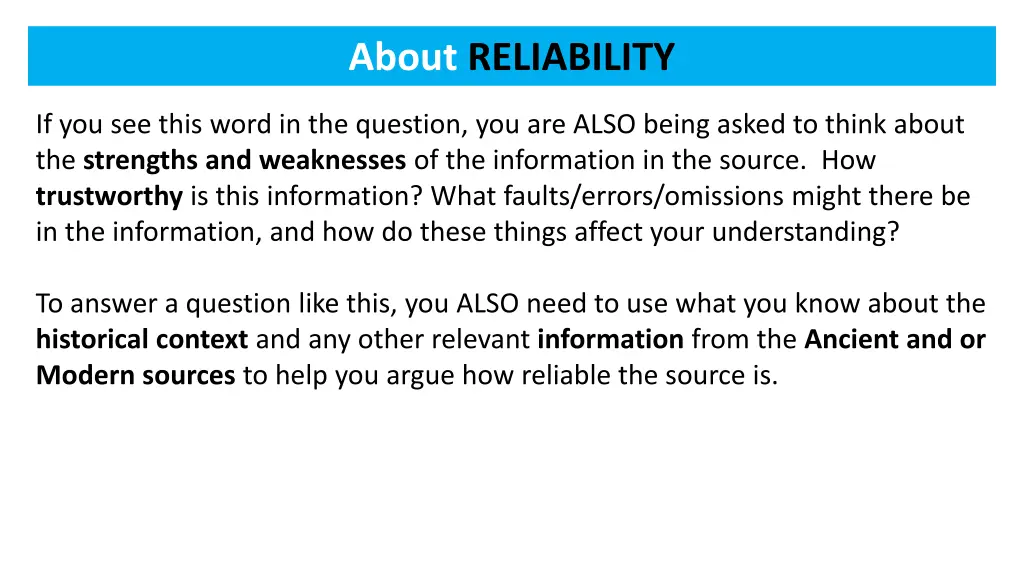 about reliability