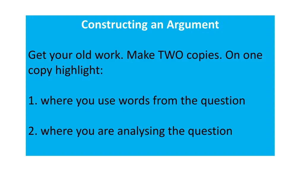 constructing an argument