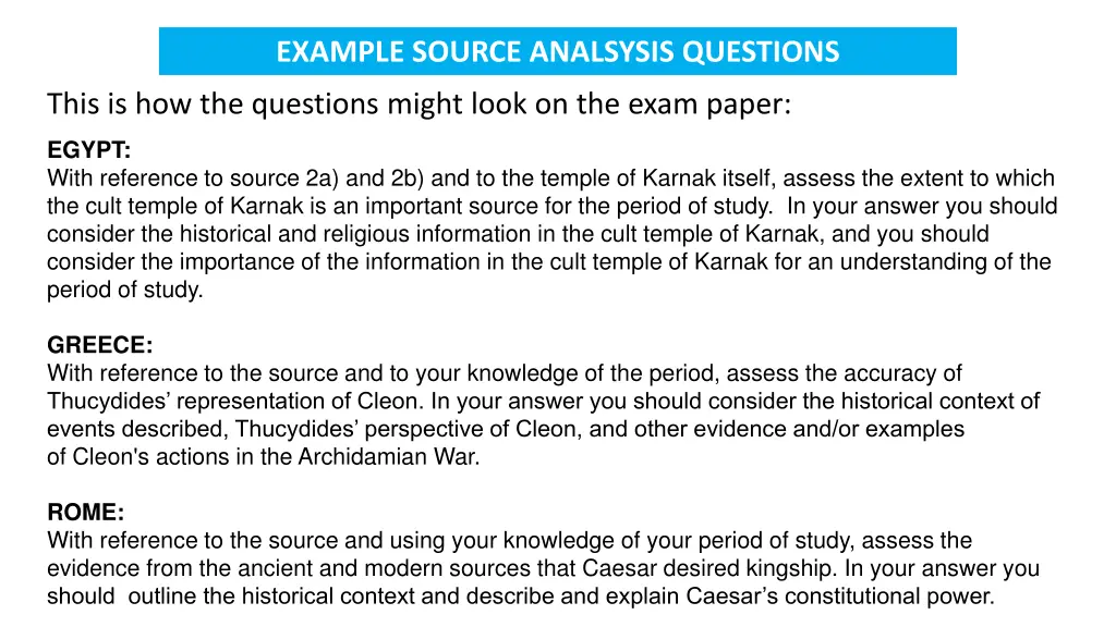 example source analsysis questions