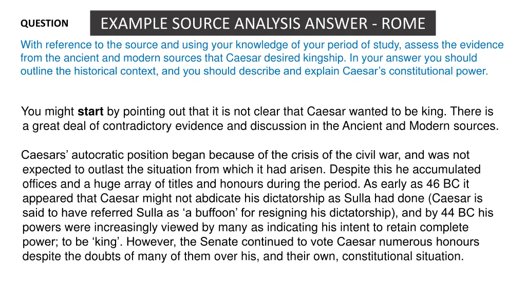 example source analysis answer rome with