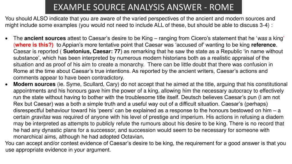 example source analysis answer rome you should