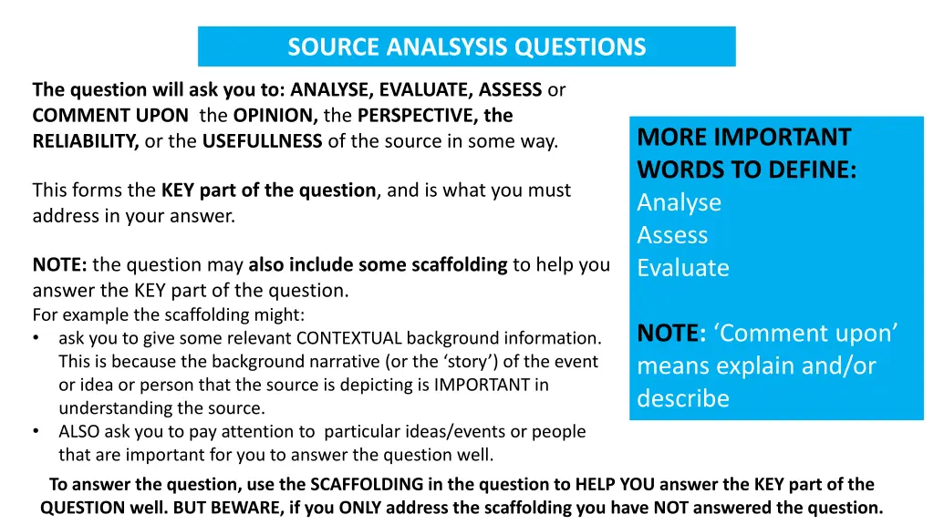 source analsysis questions