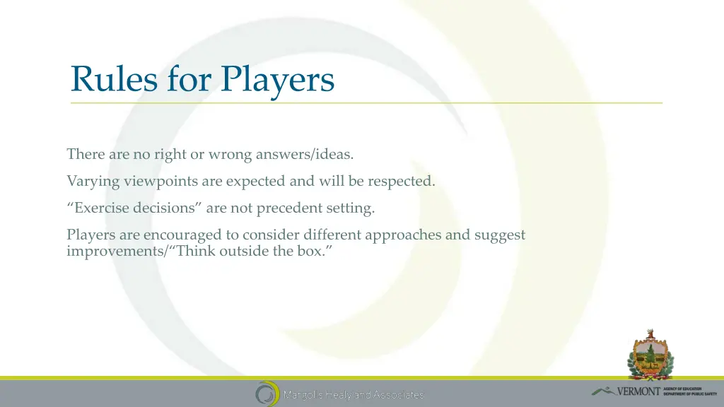 rules for players