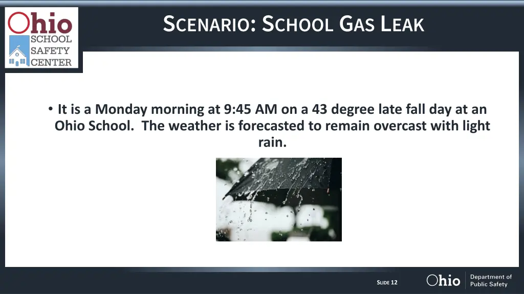 s cenario s chool g as l eak