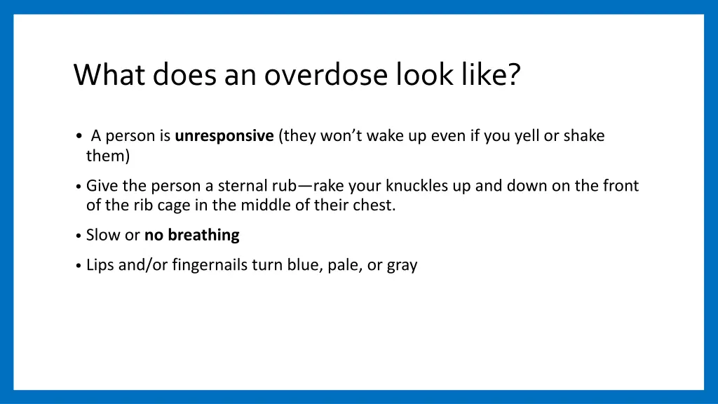 what does an overdose look like