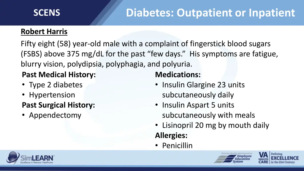 diabetes outpatient or inpatient