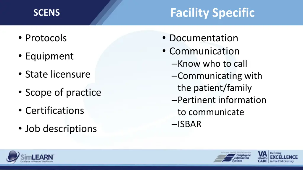 facility specific