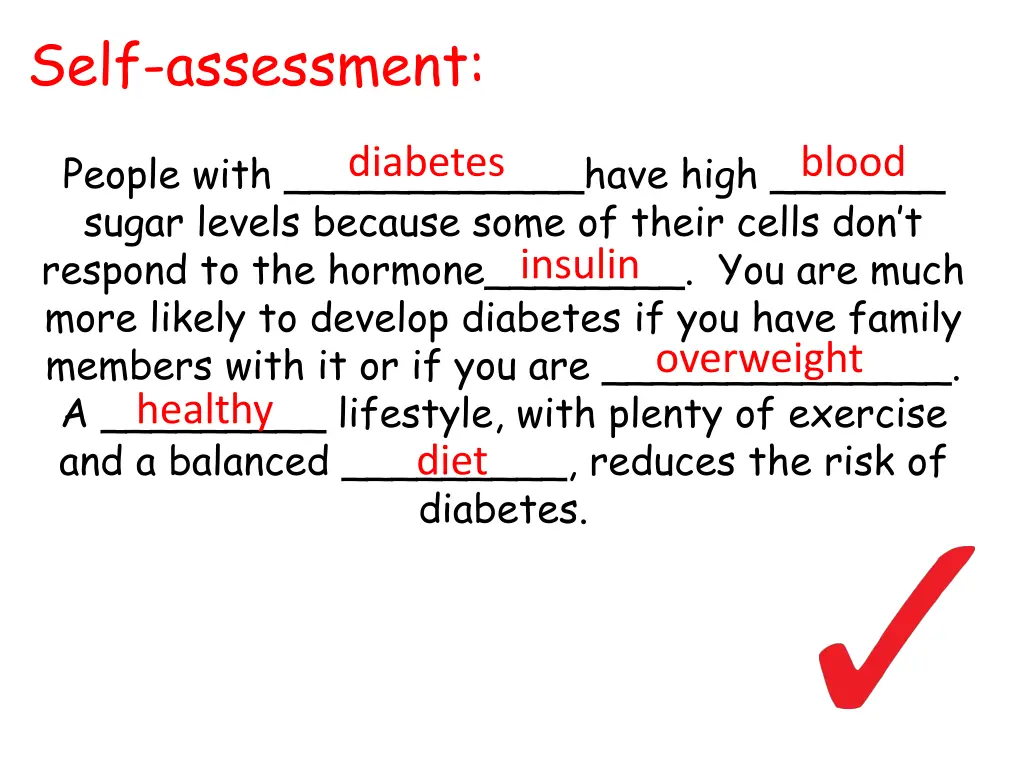 self assessment