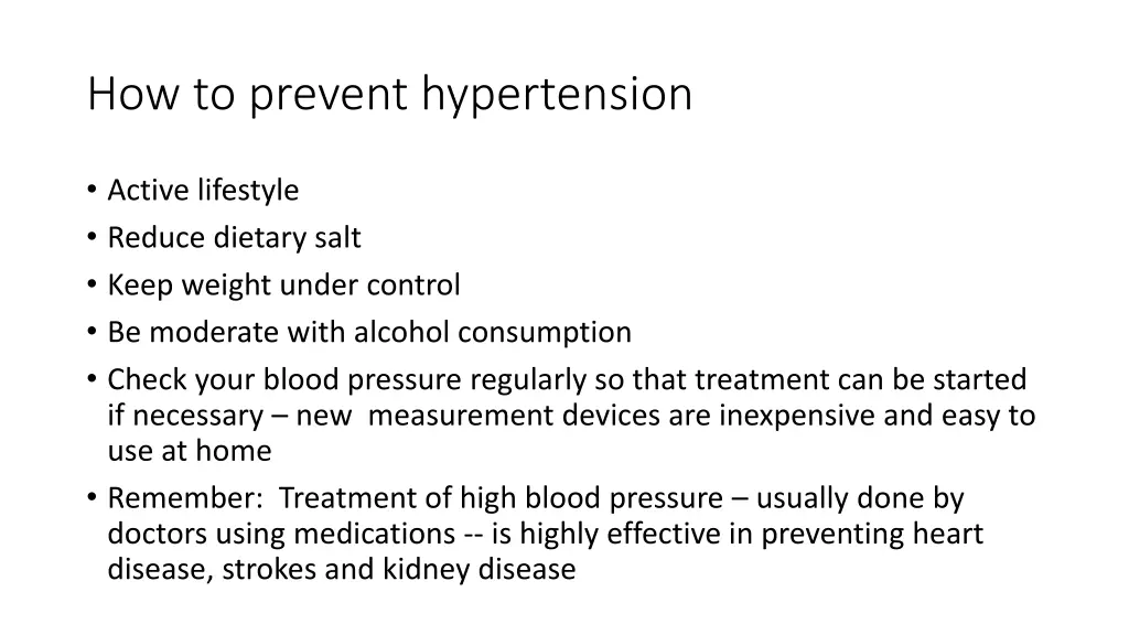 how to prevent hypertension