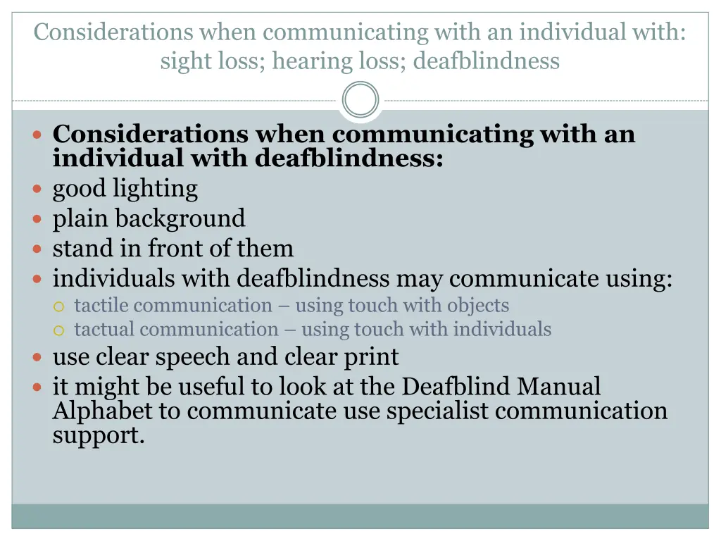 considerations when communicating with 2