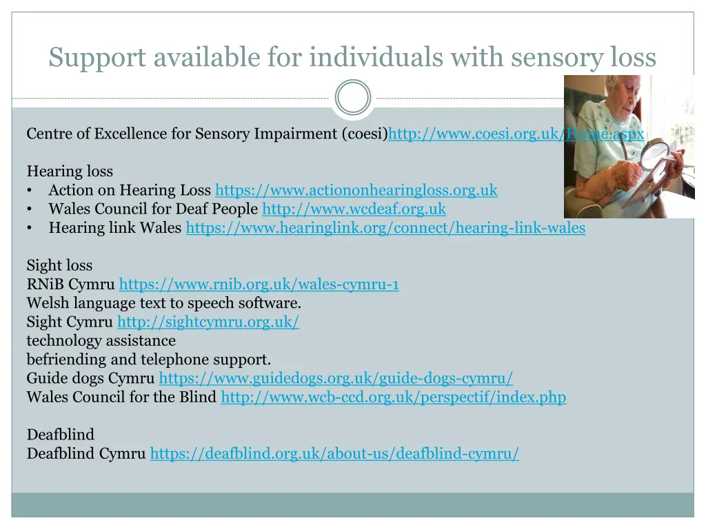 support available for individuals with sensory