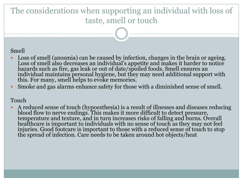 the considerations when supporting an individual 1