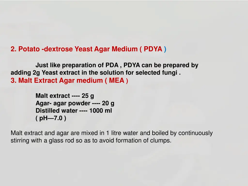 2 potato dextrose yeast agar medium pdya just