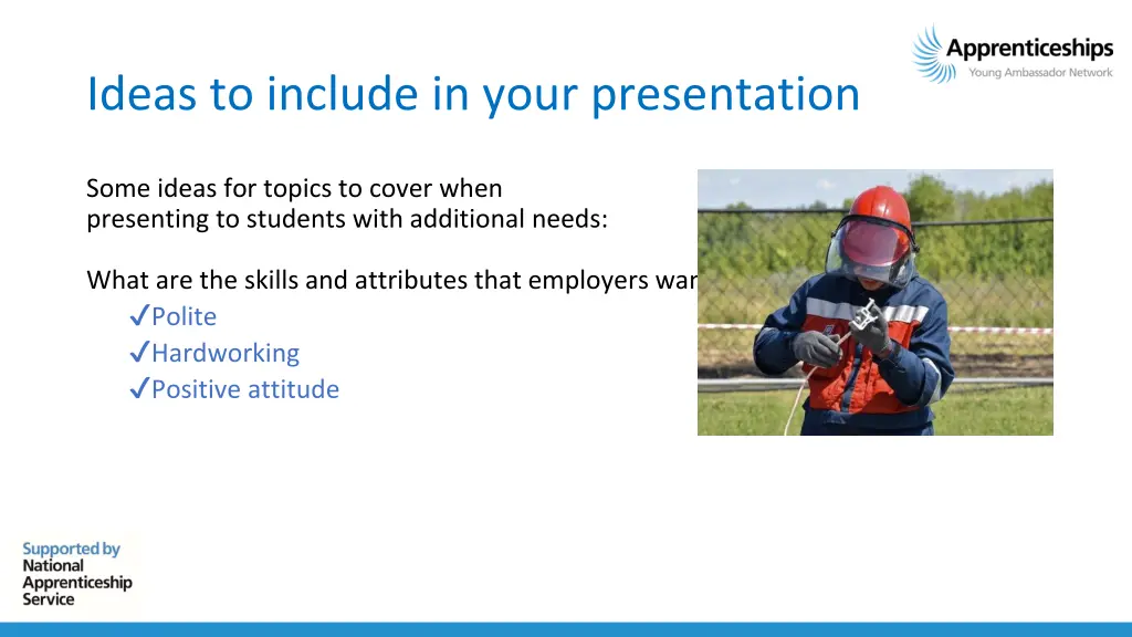 ideas to include in your presentation