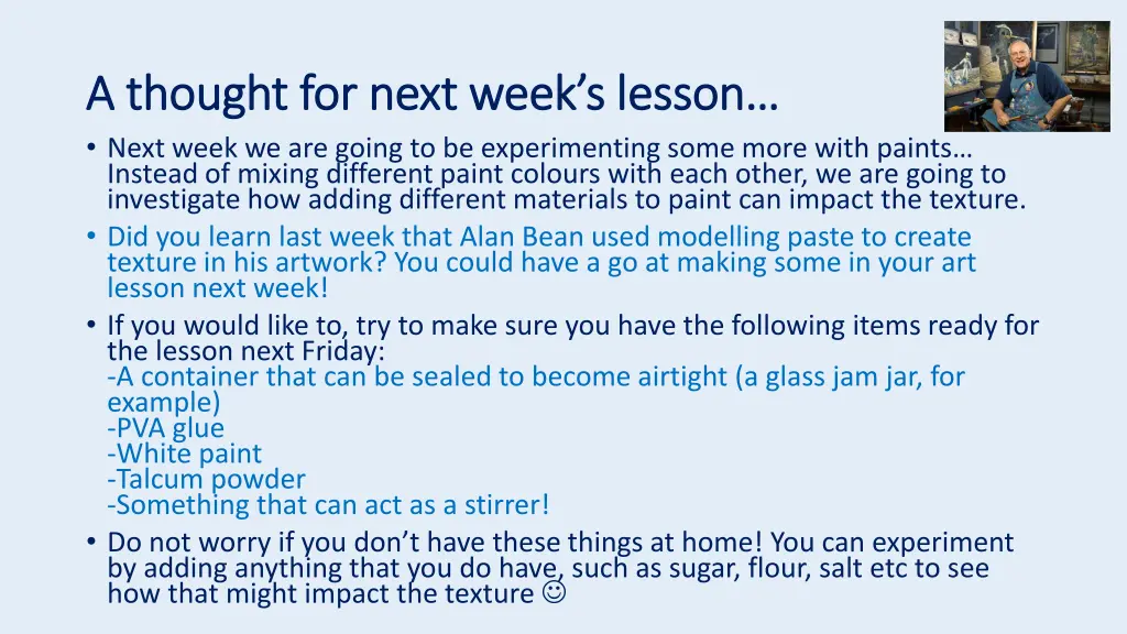 a thought for next week s lesson a thought