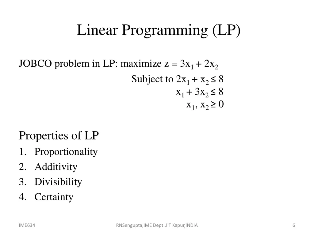 linear programming lp