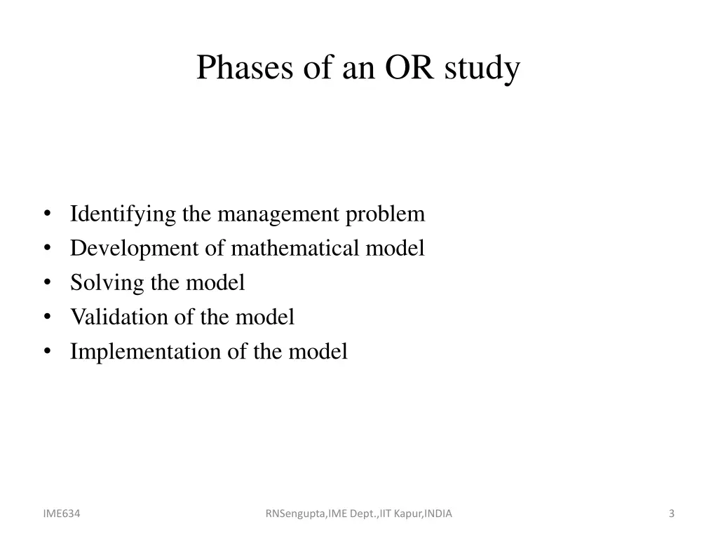 phases of an or study