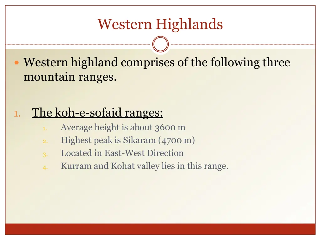 western highlands