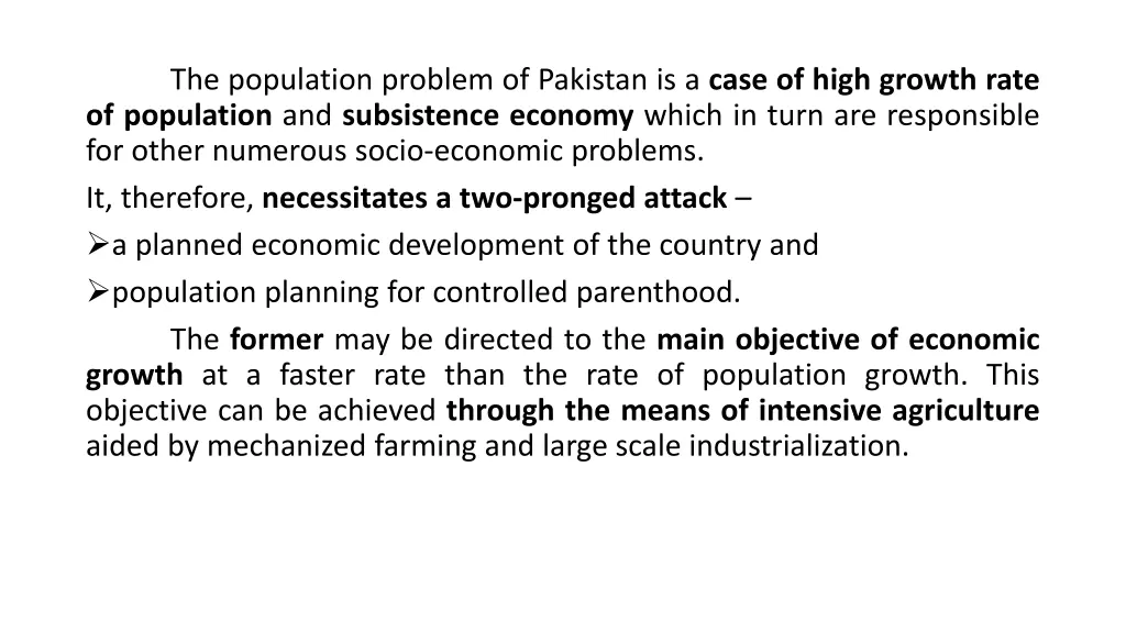 the population problem of pakistan is a case