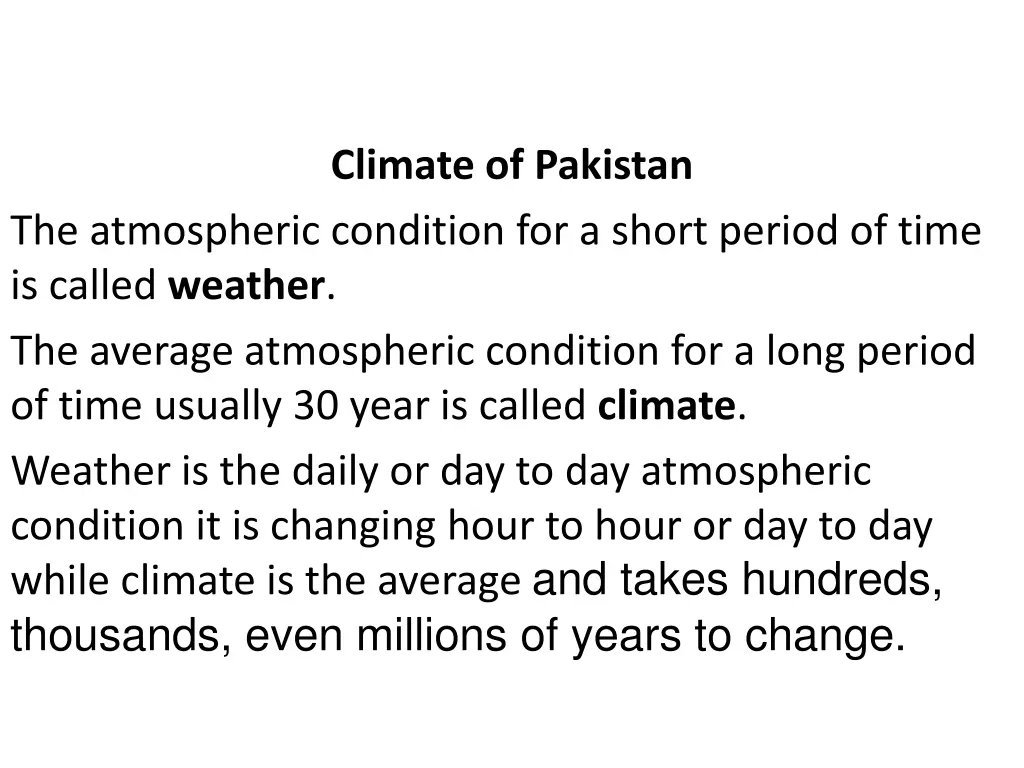 climate of pakistan