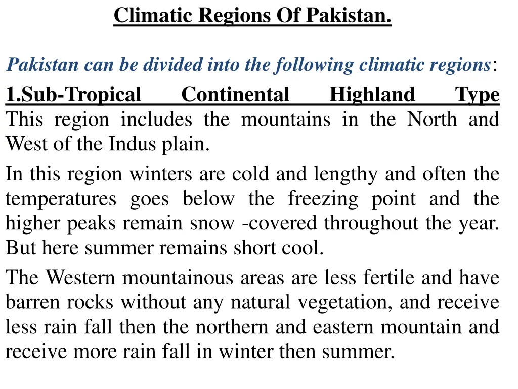 climatic regions of pakistan 1