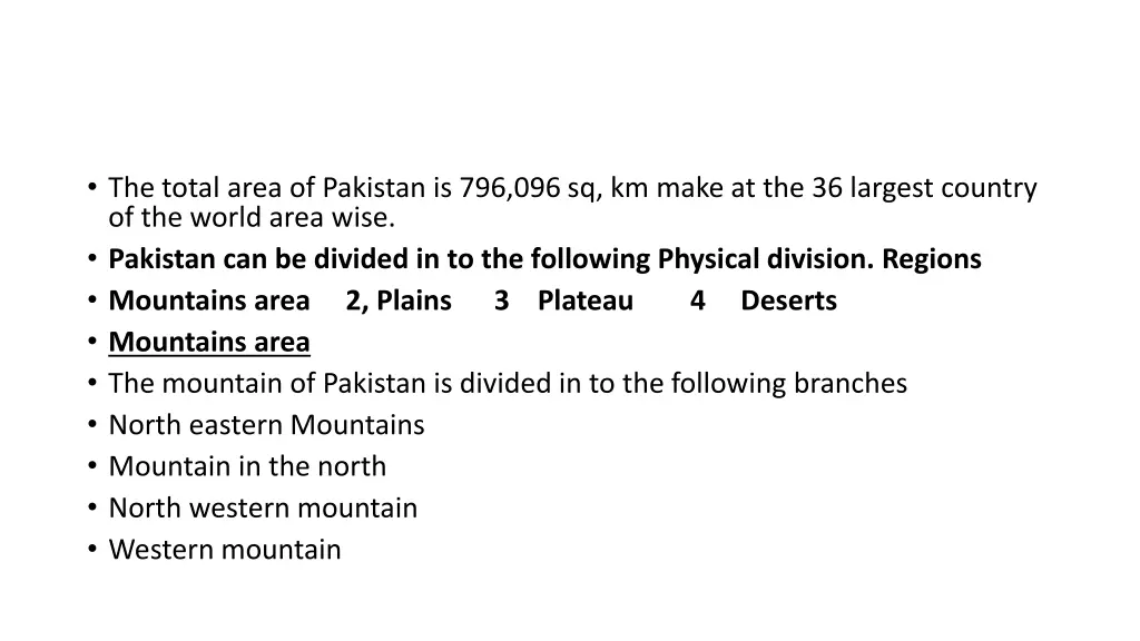 the total area of pakistan is 796 096 sq km make