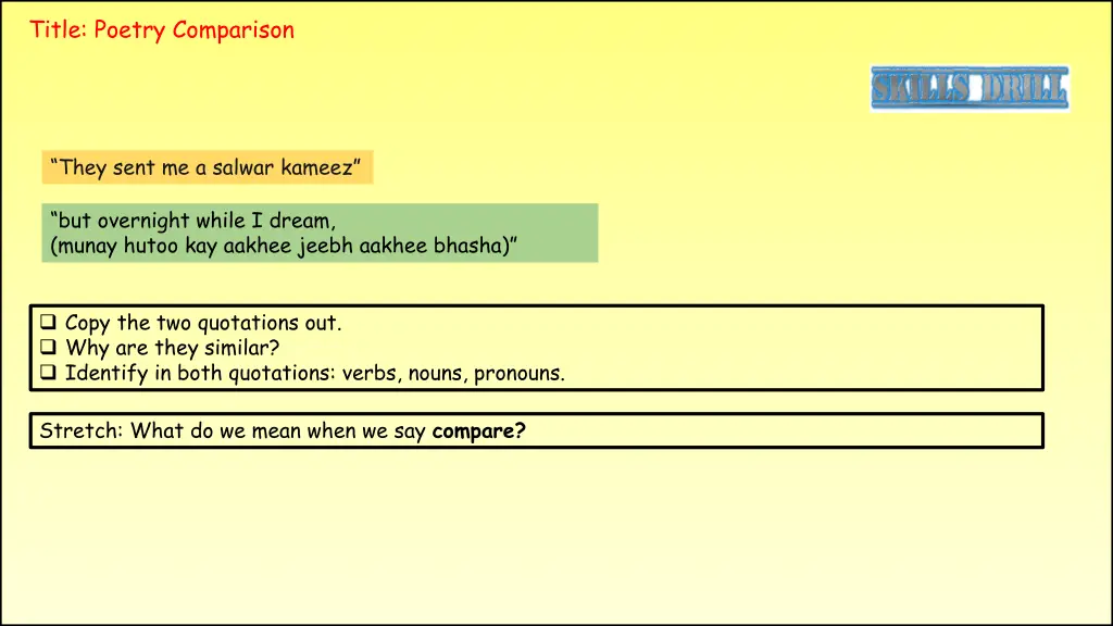 title poetry comparison