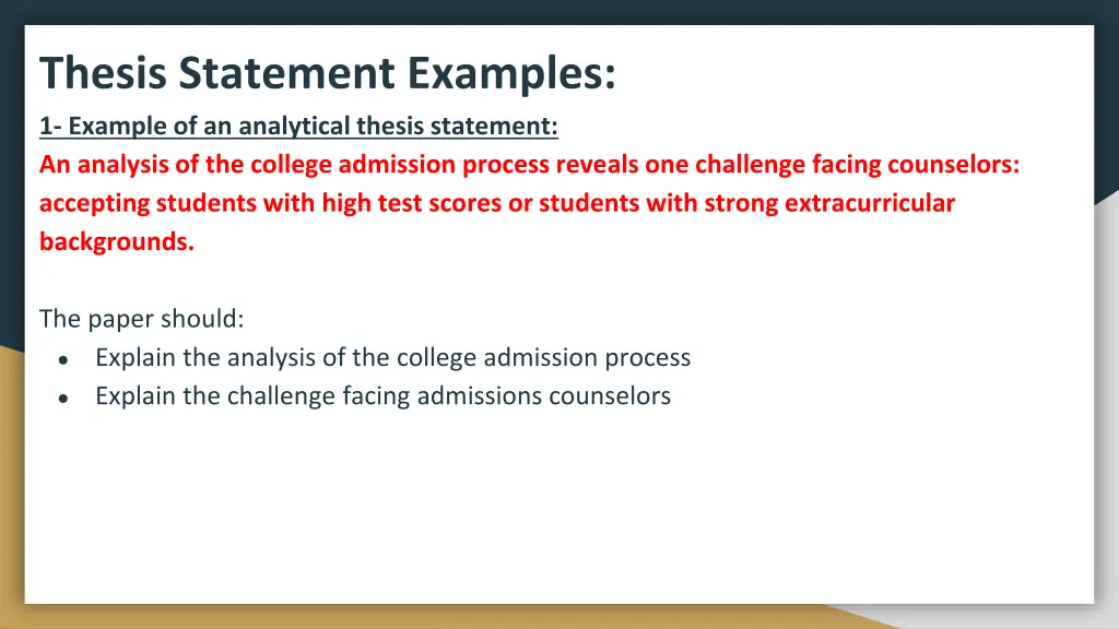 thesis statement examples 1 example