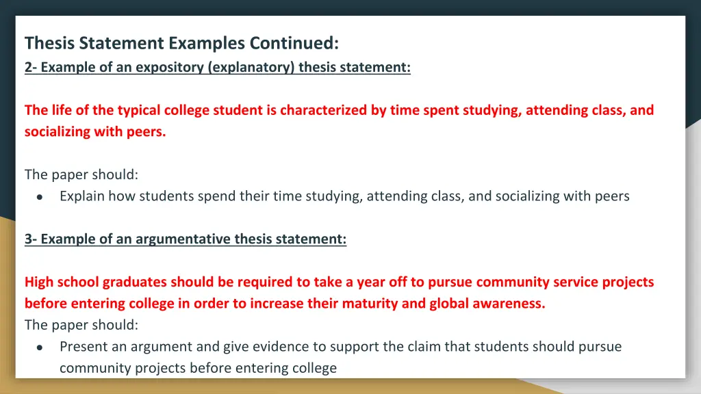 thesis statement examples continued 2 example