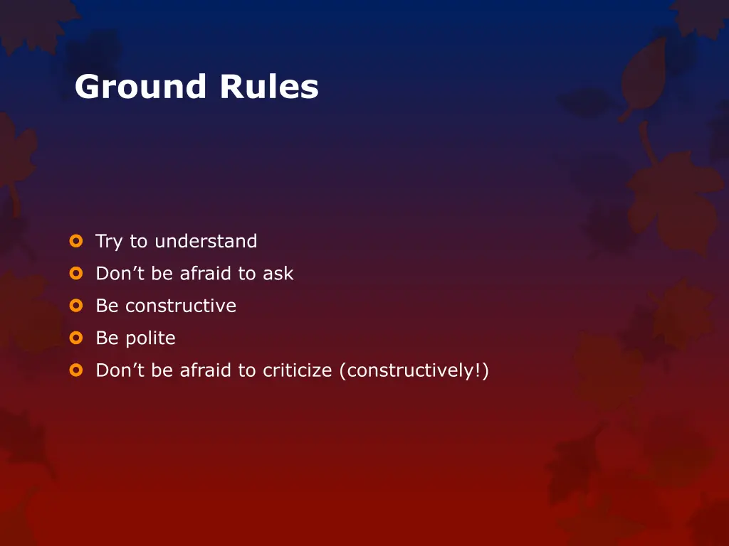 ground rules