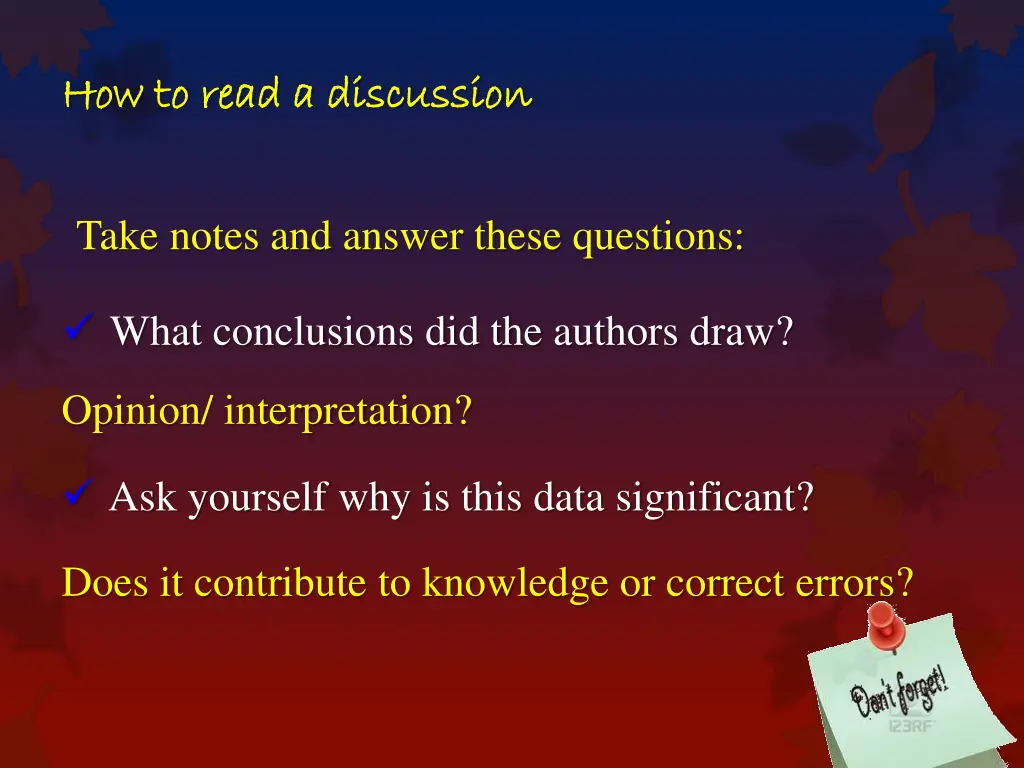 how to read a discussion how to read a discussion