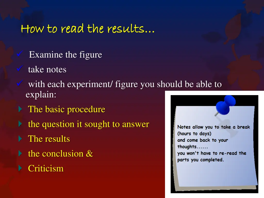 how to read the results how to read the results