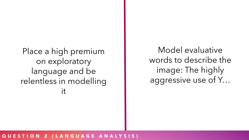 model evaluative words to describe the image