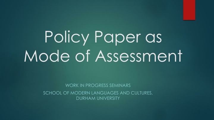 policy paper as mode of assessment