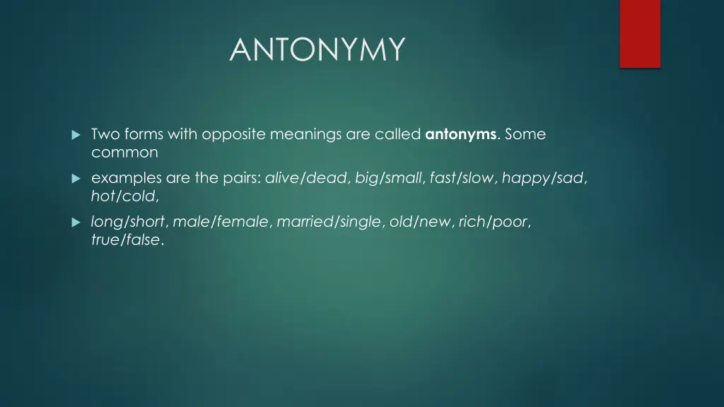 antonymy