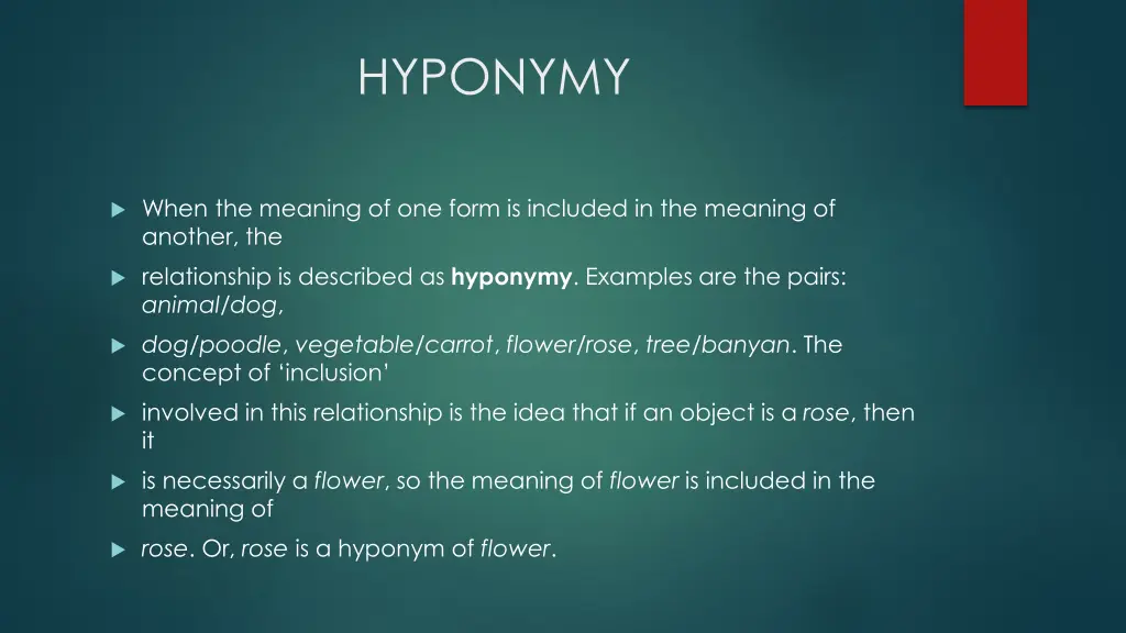 hyponymy