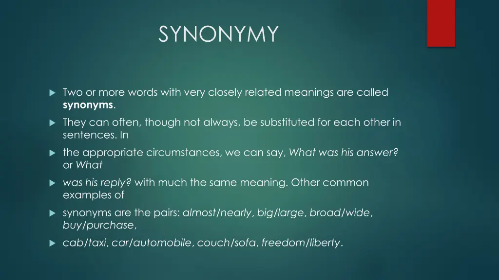 synonymy