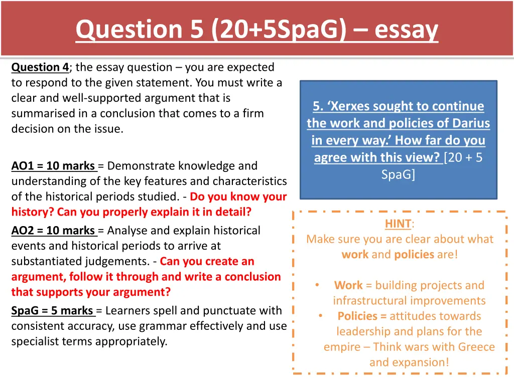 question 5 20 5spag essay