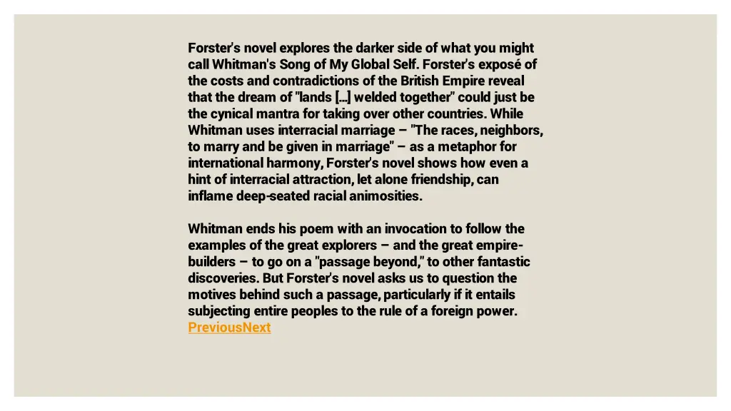 forster s novel explores the darker side of what