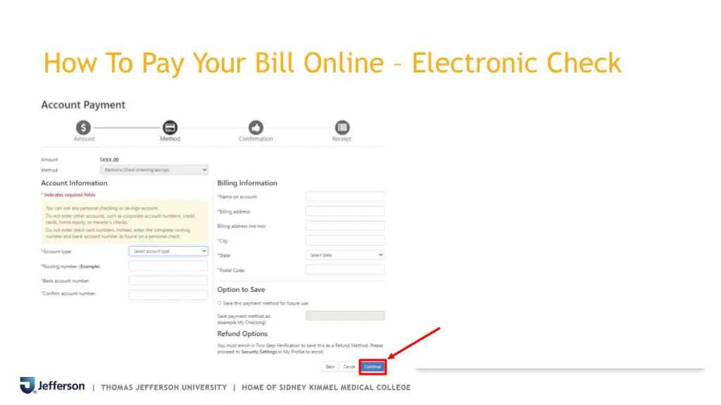 how to pay your bill online electronic check 1