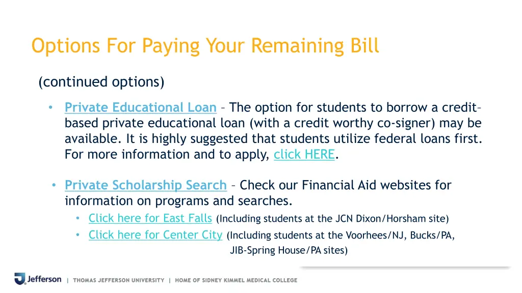 options for paying your remaining bill 1