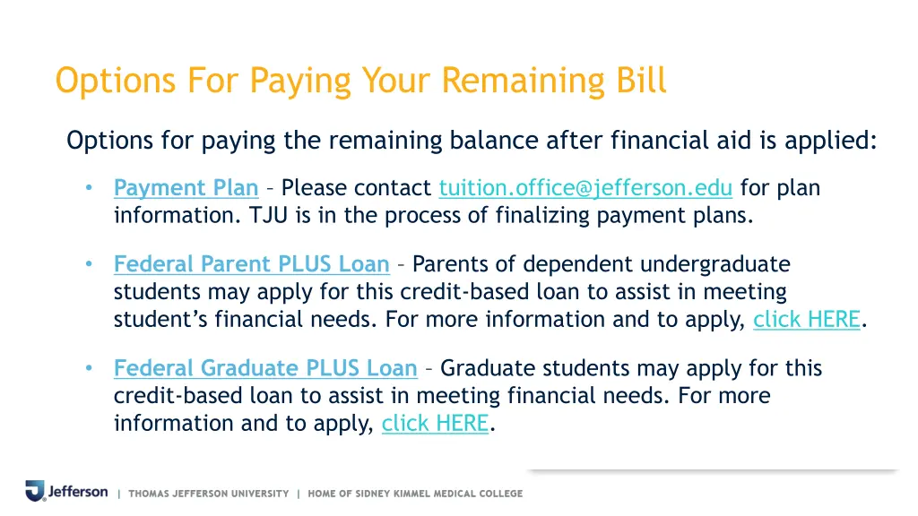 options for paying your remaining bill