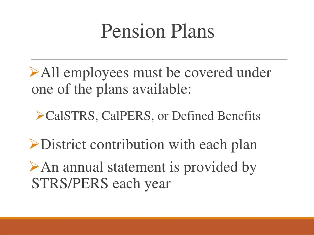 pension plans