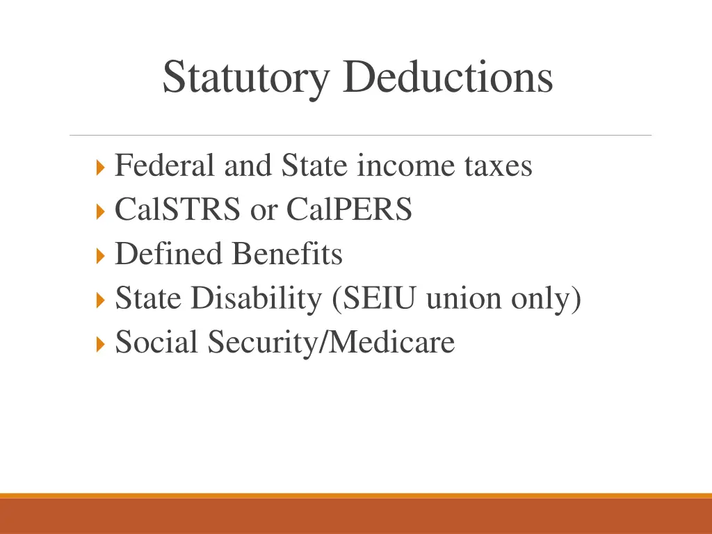 statutory deductions