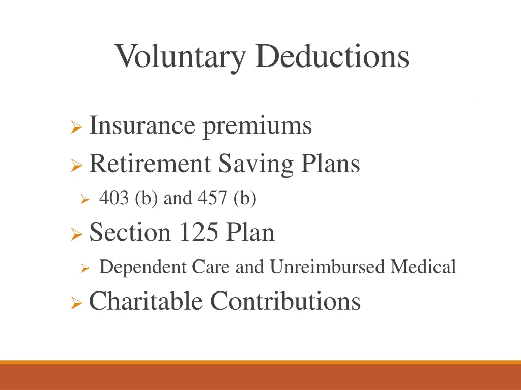 voluntary deductions