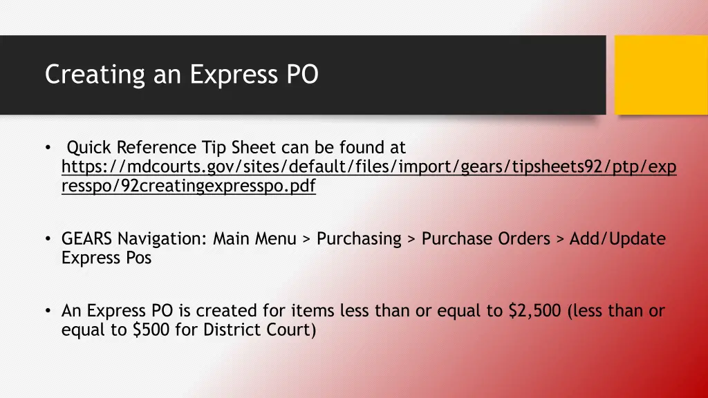 creating an express po