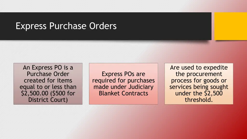 express purchase orders